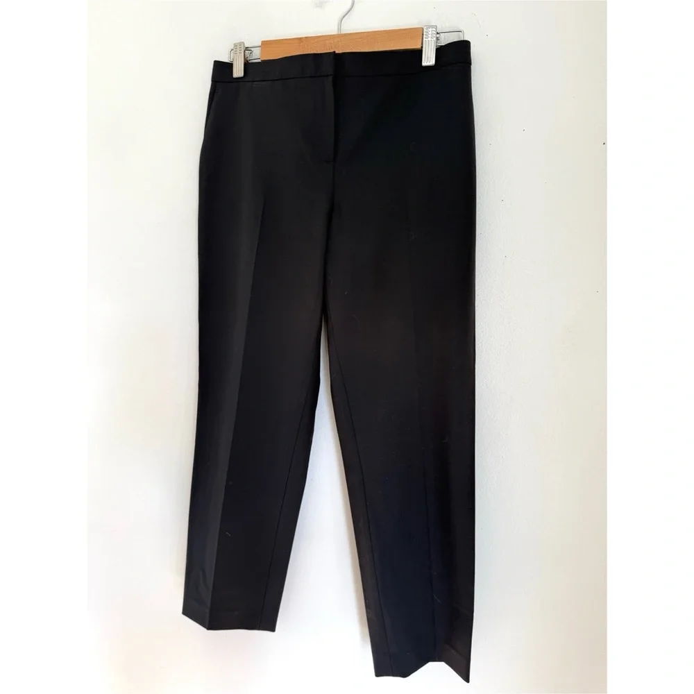 Theory Virgin Wool Item Cropped Trouser Pants in Black - Picture 5 of 8